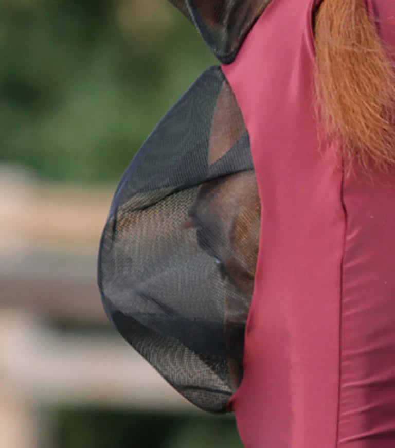 Premier Equine UK Comfort Tech Lycra Fly Mask Wine