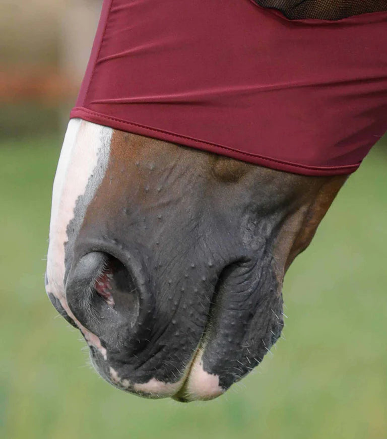 Premier Equine UK Comfort Tech Lycra Fly Mask Wine