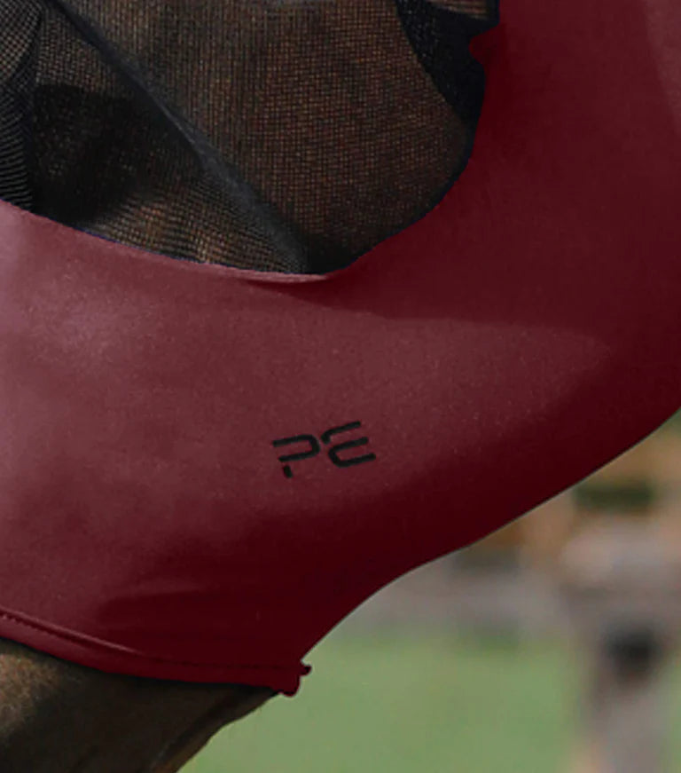 Premier Equine UK Comfort Tech Lycra Fly Mask Wine