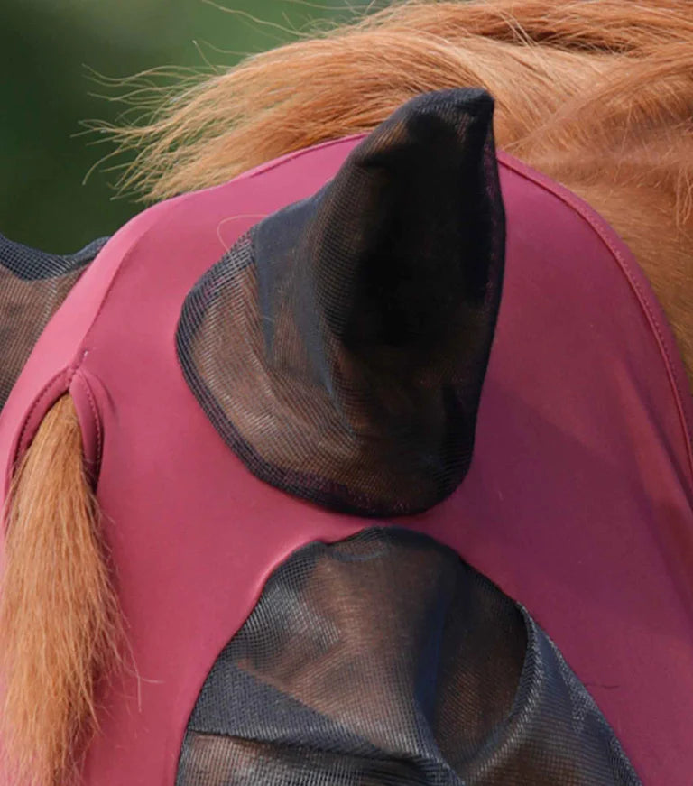 Premier Equine UK Comfort Tech Lycra Fly Mask Wine