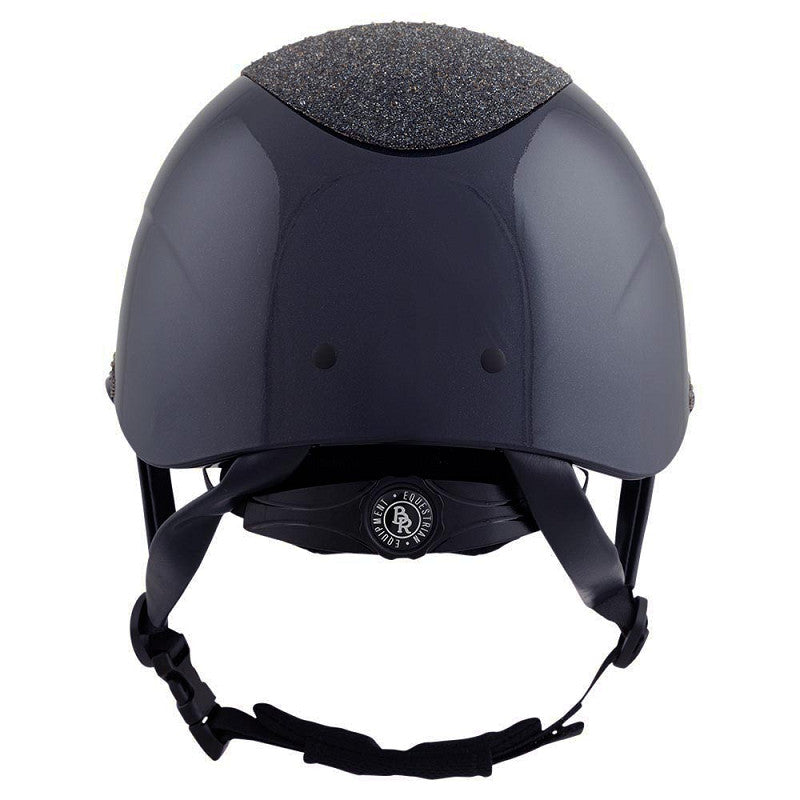 BR Riding Helmet Theta Plus Dazzling Glamourous Glossy - Navy/Gunmetal (wide brim) - Small (52/54cm)