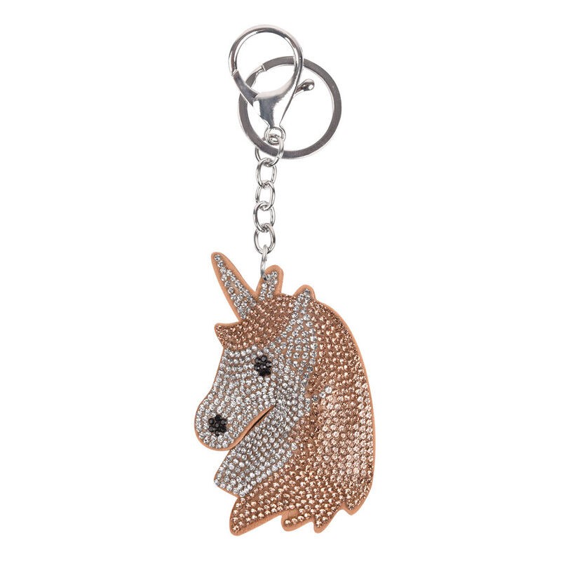 Waldhausen Rhinestone Unicorn Head Keychain - Silver/Gold *clearance reg $11