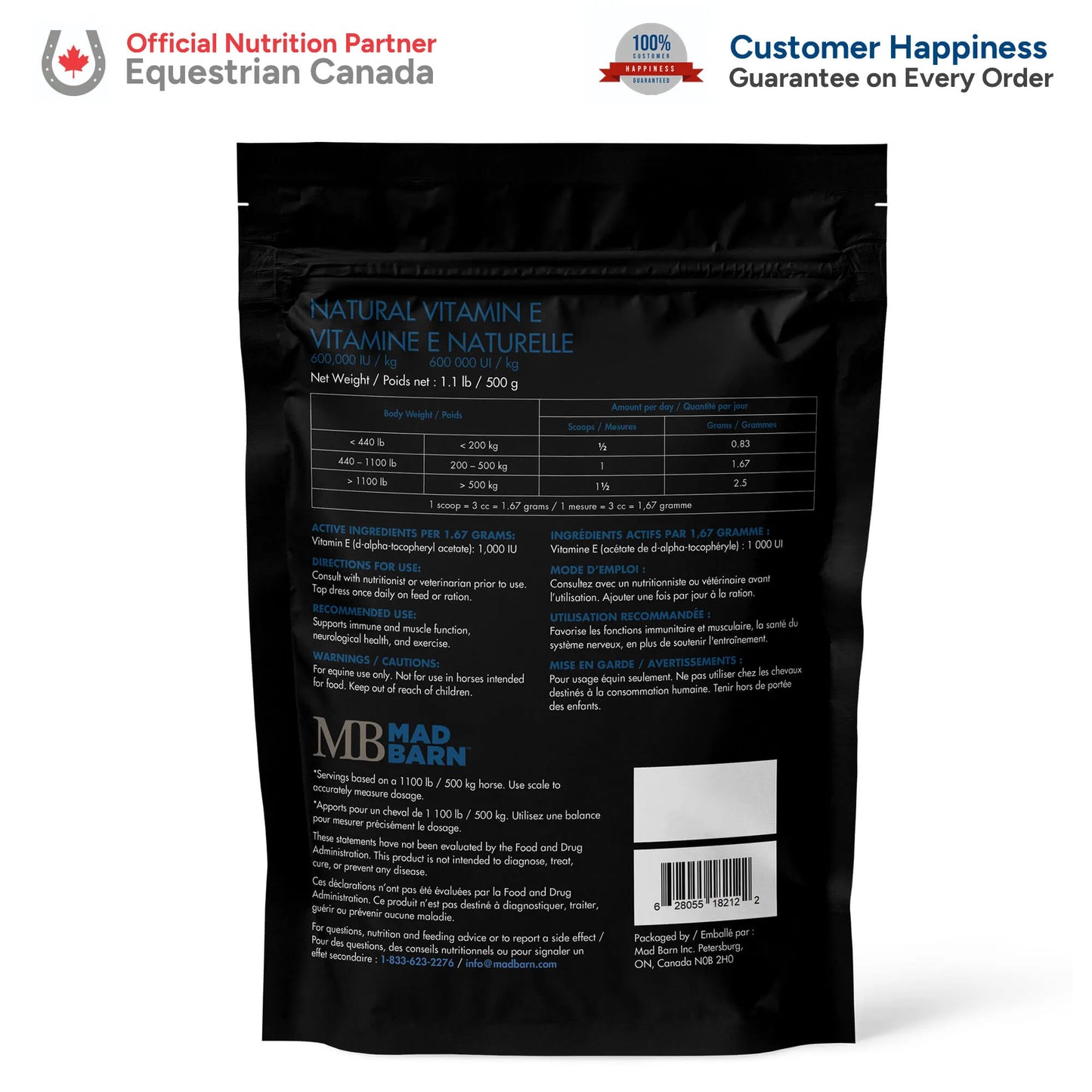 Mad Barn Vitamin E - 600 IU/g - .5kg (300 servings)