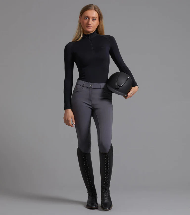 Premier Equine UK Ombretta Ladies Technical Riding Top - Black/UK 16