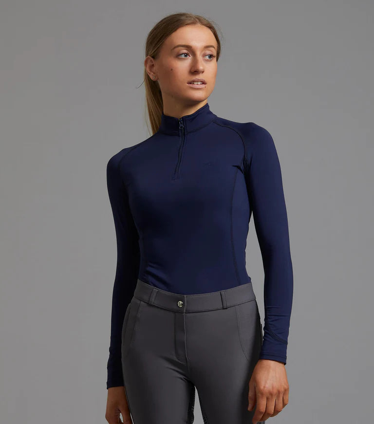 Premier Equine UK Ombretta Ladies Technical Riding Top - Navy/UK 12