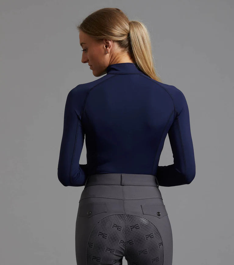 Premier Equine UK Ombretta Ladies Technical Riding Top - Navy/UK 12
