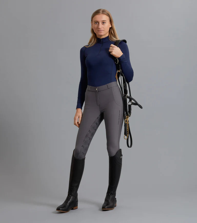 Premier Equine UK Ombretta Ladies Technical Riding Top - Navy/UK 12