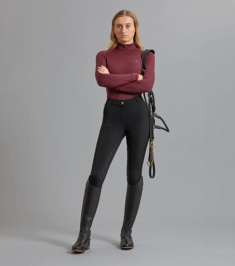Premier Equine UK Ombretta Ladies Technical Riding Top - Wine/UK 14