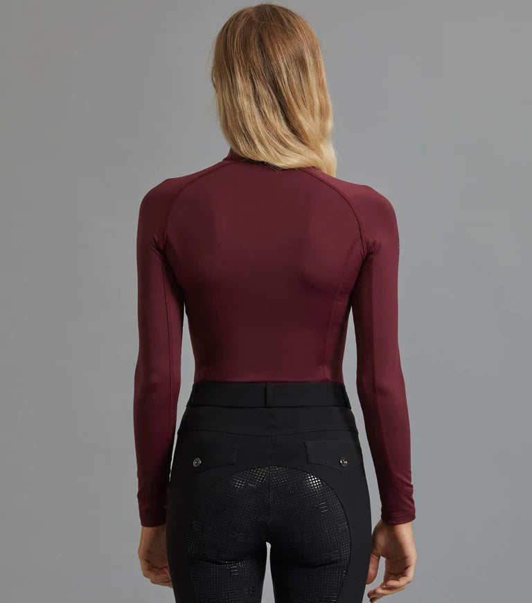 Premier Equine UK Ombretta Ladies Technical Riding Top - Wine/UK 14