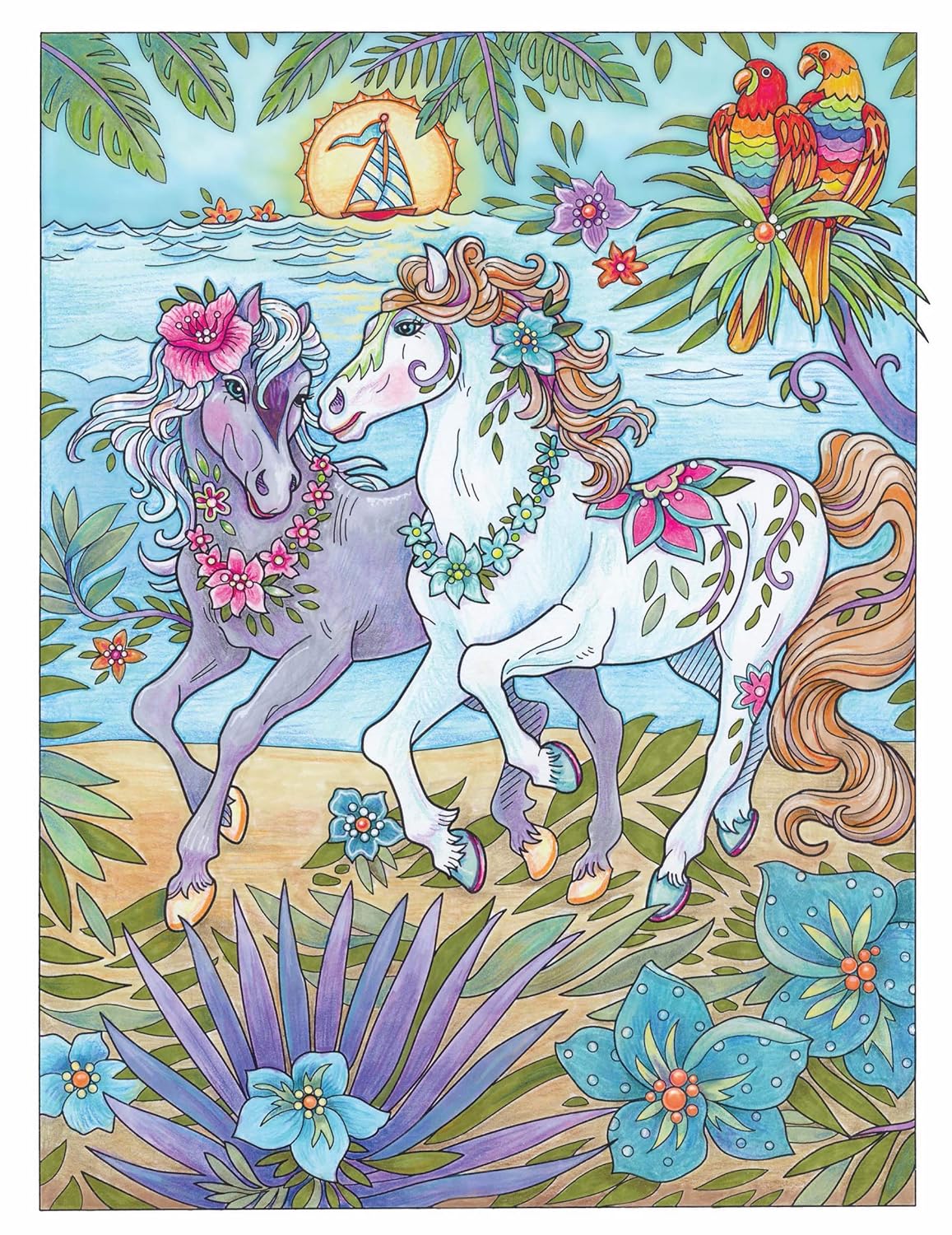 Creative Haven Dream Horses Colouring Book