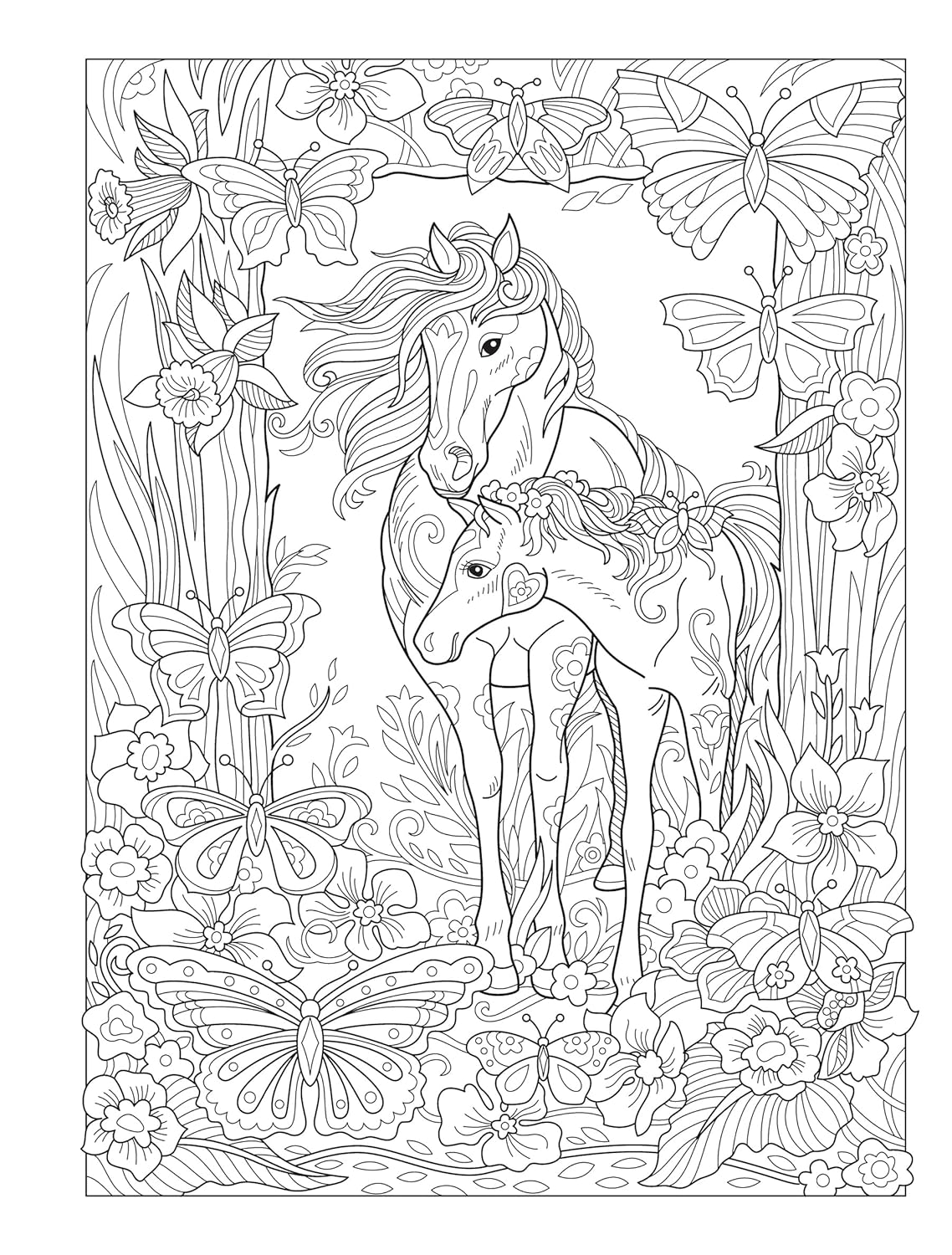Creative Haven Dream Horses Colouring Book
