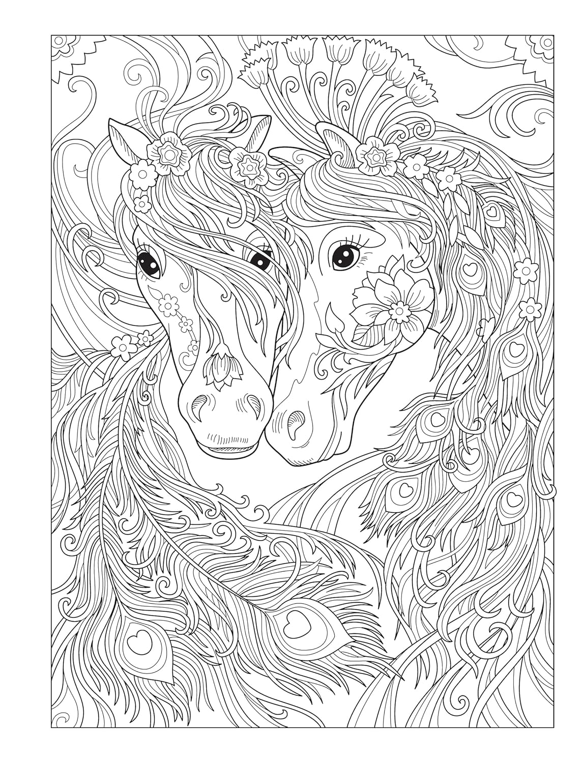 Creative Haven Dream Horses Colouring Book