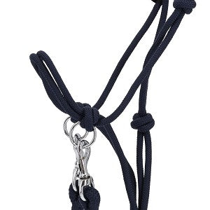 QHP Rope Halter with Reins - Navy - Full or Cob sizes