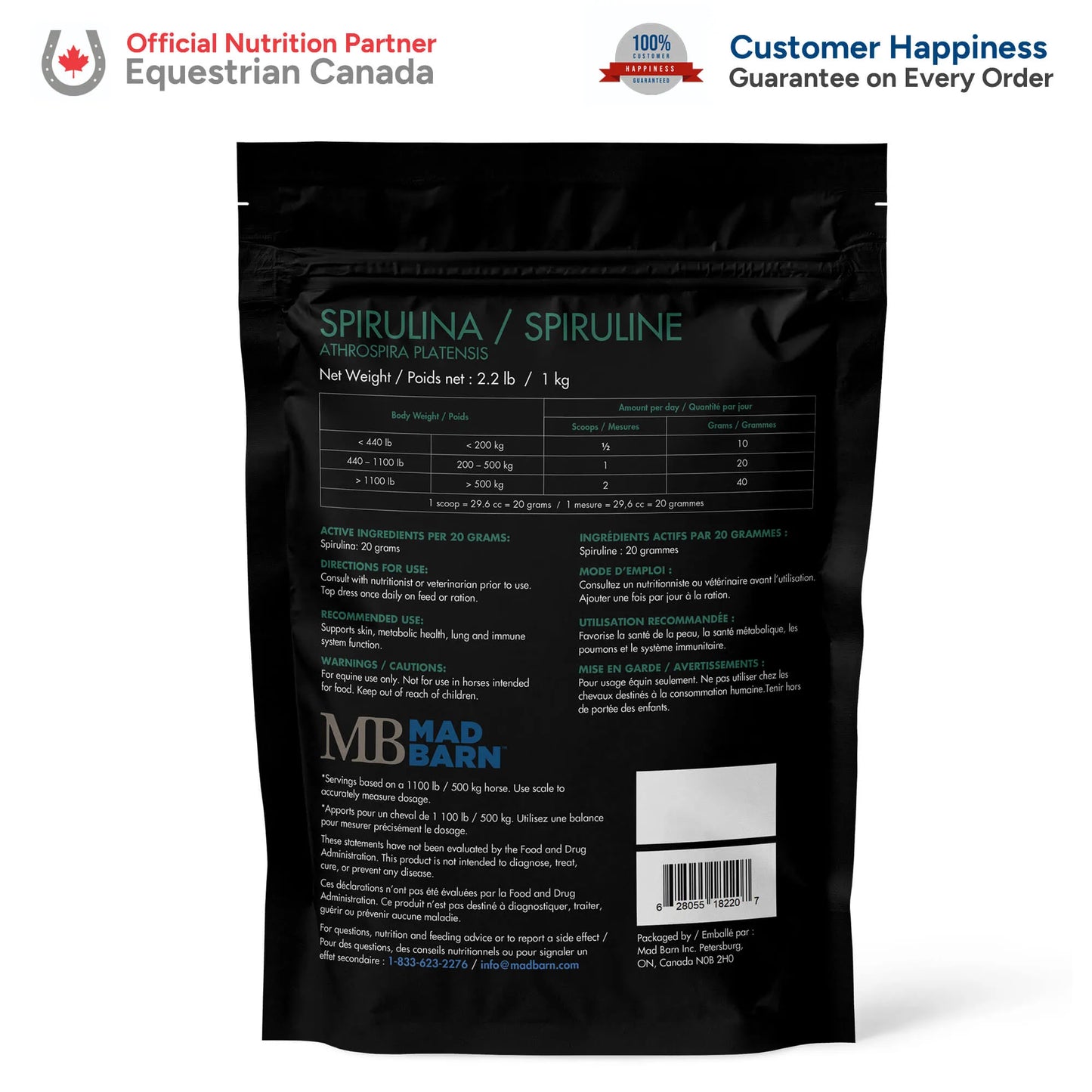 Mad Barn Spirulina - 1kg (50 servings)