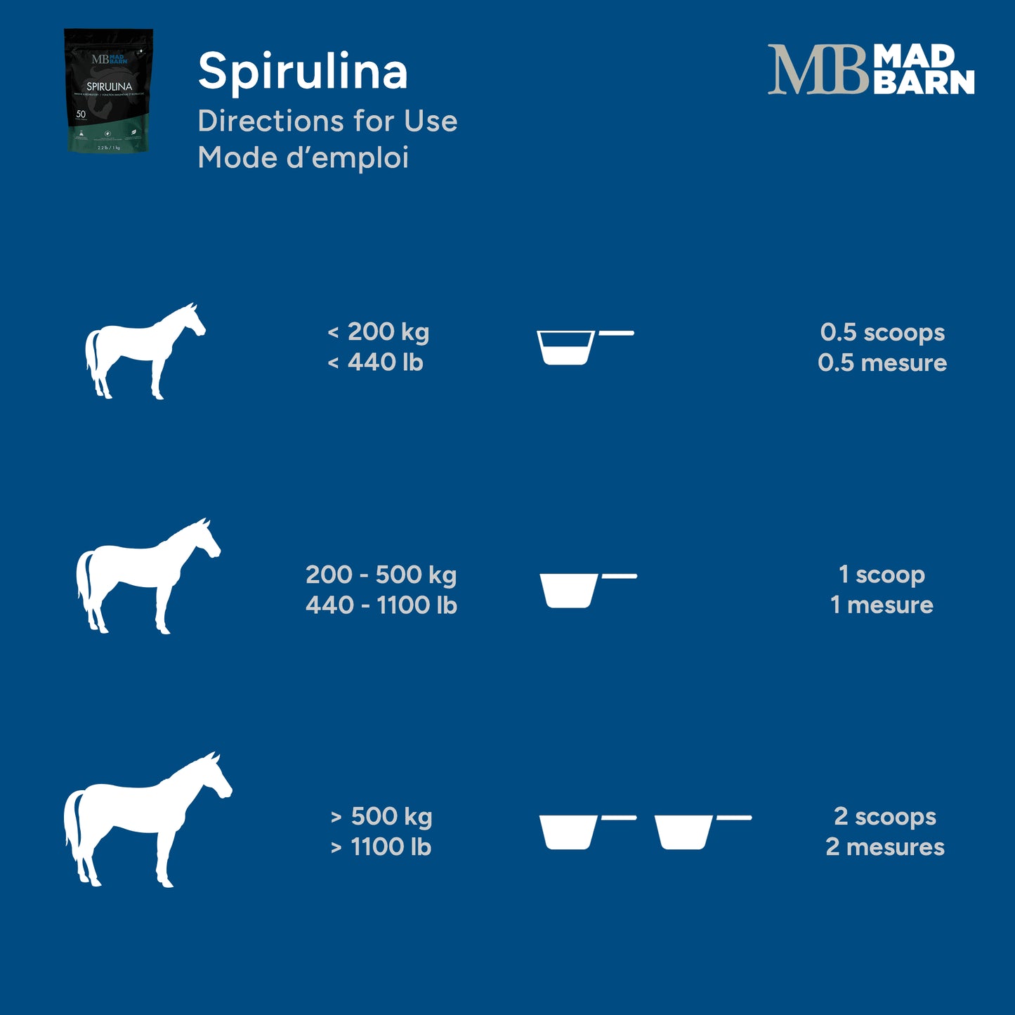 Mad Barn Spirulina - 1kg (50 servings)