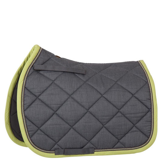 BR Saddle Pad Melange Exclusive General Purpose Full Size - Grey/Lime - Clearance