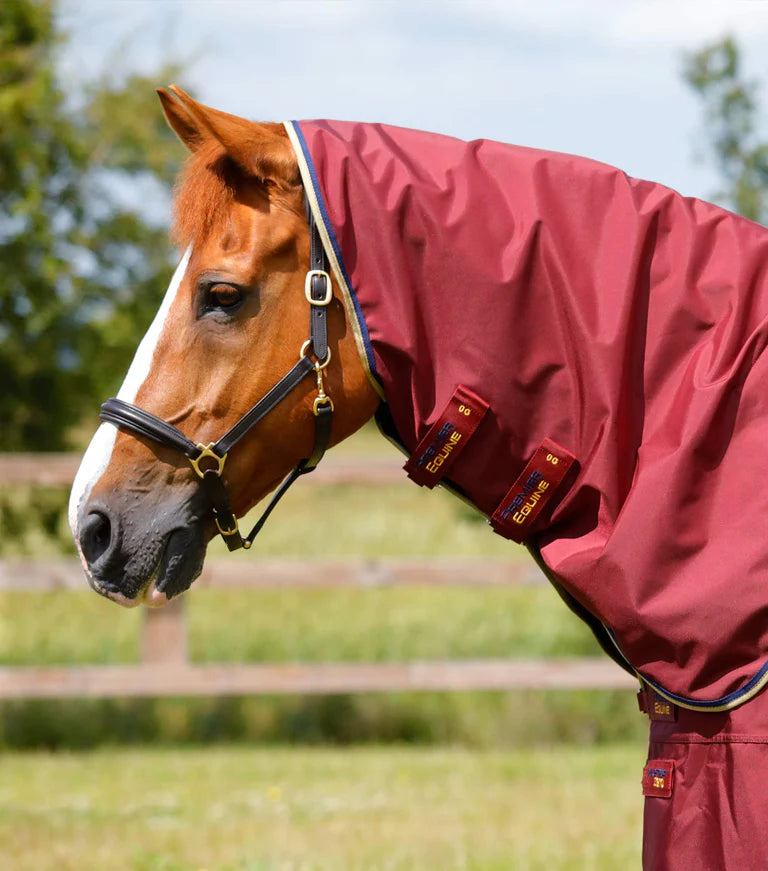 Premier Equine UK Buster 0g Turnout Rug with Classic Neck Cover Burgundy