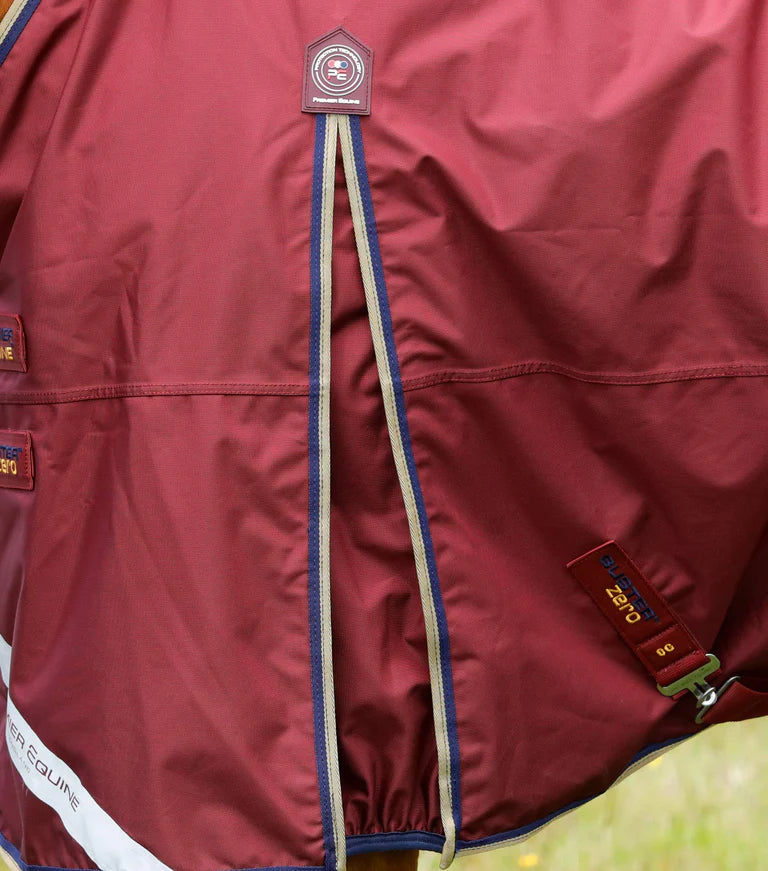 Premier Equine UK Buster 0g Turnout Rug with Classic Neck Cover Burgundy