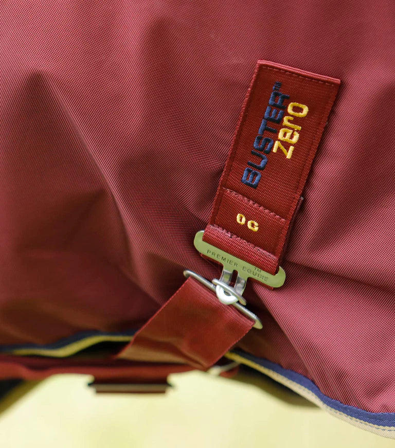 Premier Equine UK Buster 0g Turnout Rug with Classic Neck Cover Burgundy
