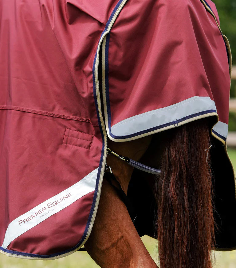 Premier Equine UK Buster 0g Turnout Rug with Classic Neck Cover Burgundy