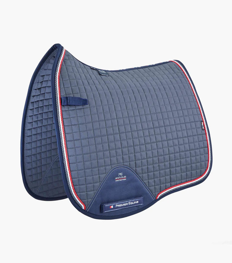 Premier Equine UK Saddle Pad Close Contact Euro Cotton Dressage Full Navy