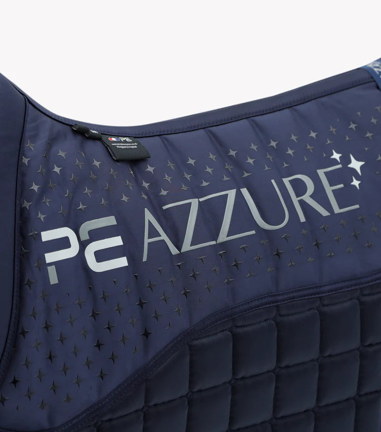 Premier Equine UK Saddle Pad Azzure Anti-Slip Satin Dressage Square Navy/Full