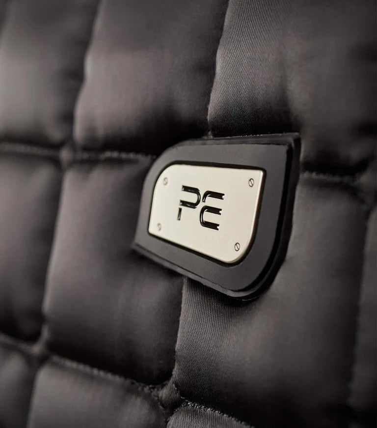 Premier Equine UK Atlantis Close Contact Satin Wool Dressage Square Black/Black Wool/Full