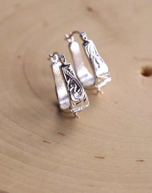 Designs by Loriece - Silver Western Stirrup Earrings