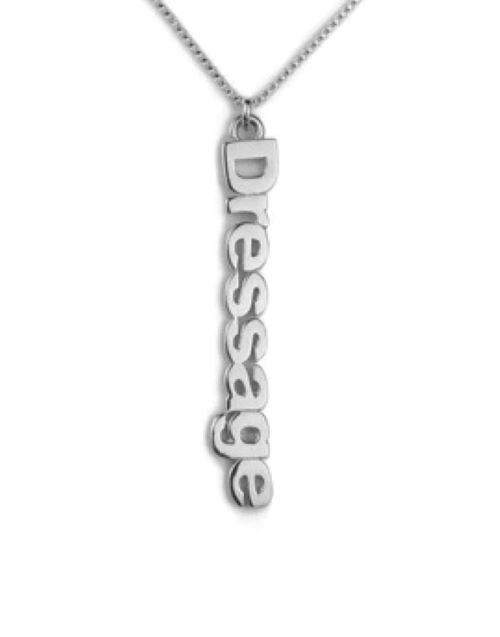 Designs by Loriece - Dressage Text Horse Necklace