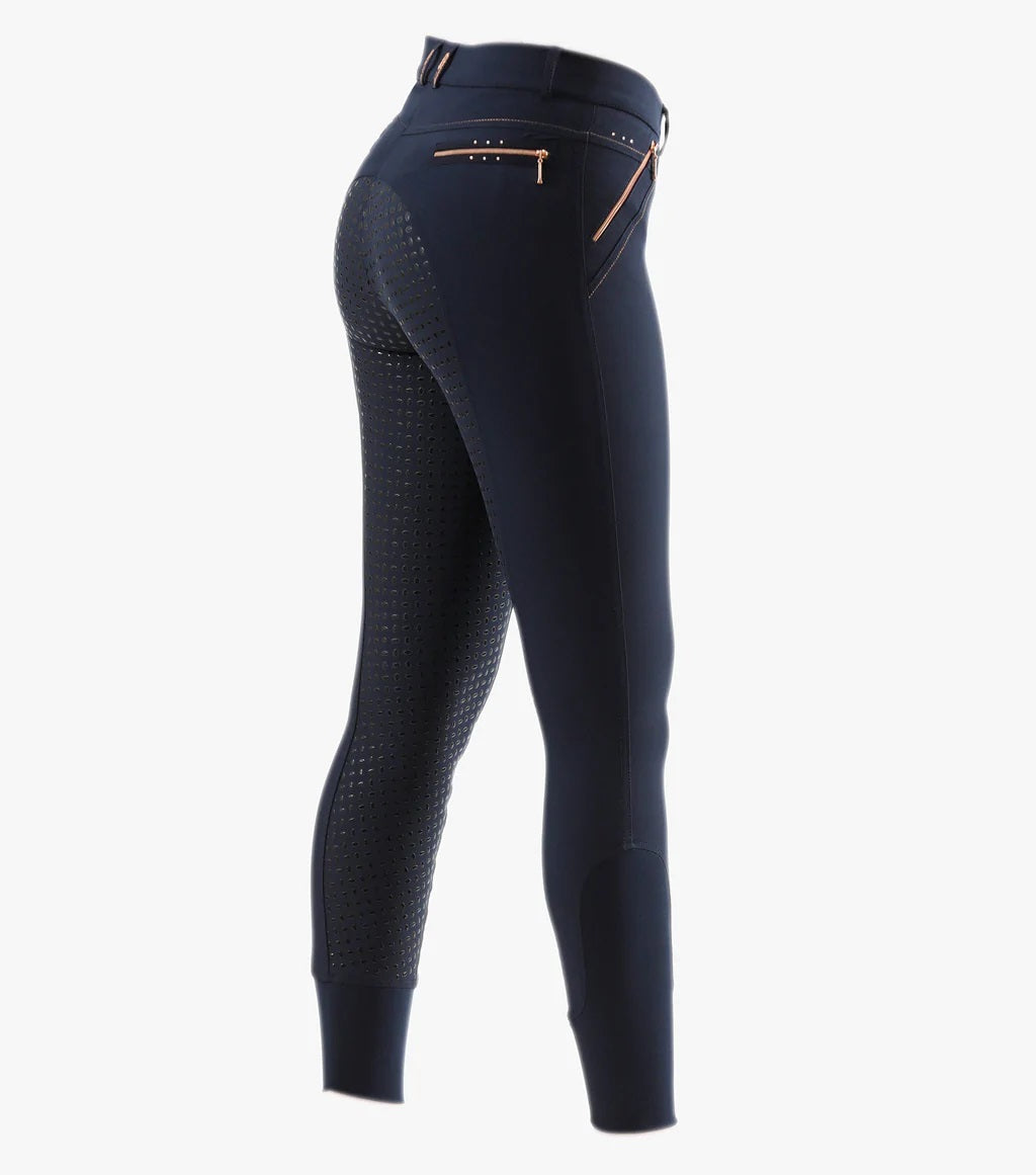 Premier Equine UK Milliania Ladies Full Seat Gel Riding Breeches Navy