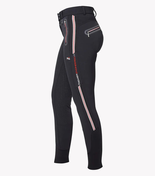 Premier Equine UK Ralla Ladies High Waist Full Seat Gel Breeches Black