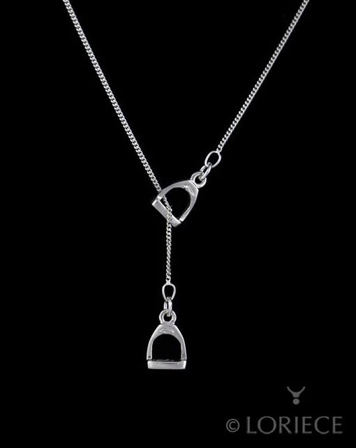 Designs by Loriece - English Stirrups Horse Lariat Necklace