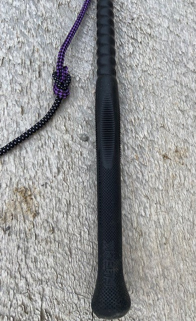 Fleck Nylon Weave Lunge Whip with Ergo Grip and Nylon Lash with Swivel - Purple 200cm