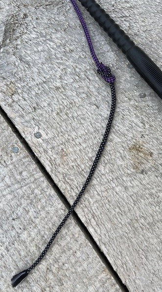 Fleck Nylon Weave Lunge Whip with Ergo Grip and Nylon Lash with Swivel - Purple 200cm
