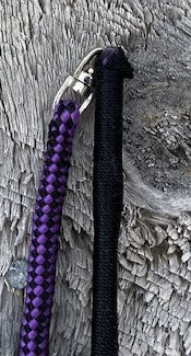Fleck Nylon Weave Lunge Whip with Ergo Grip and Nylon Lash with Swivel - Purple 200cm
