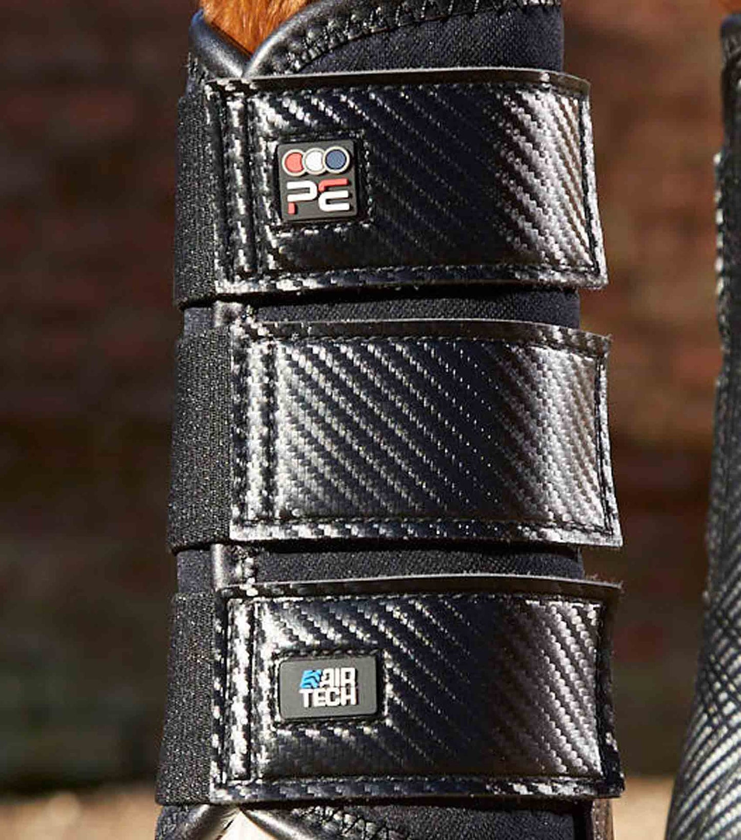 Premier Equine UK Carbon Air-Tech Single Lock Brushing Boots Black