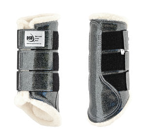 DSB Glossy Dressage Sport Boot - Grey Glitter/White