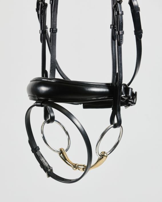 Kingsley Snaffle Bridle Black Clear Stones Full