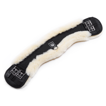 Werner Christ Sheepskin Moon Dressage Girth - Contoured - Natural/Black 65cm - 26"