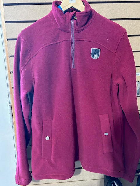 BR COURCHEVEL 1/4 ZIP POLAR FLEECE - RED WINE - MEN'S LARGE  **SALE**