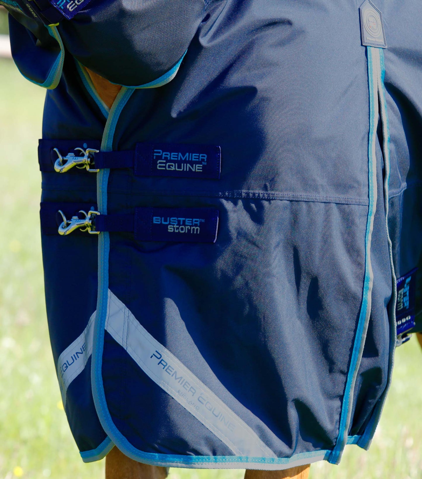 Premier Equine UK Buster Storm 100g Combo Turnout Rug with Snug-Fit Neck - Navy 6'6" / 78"