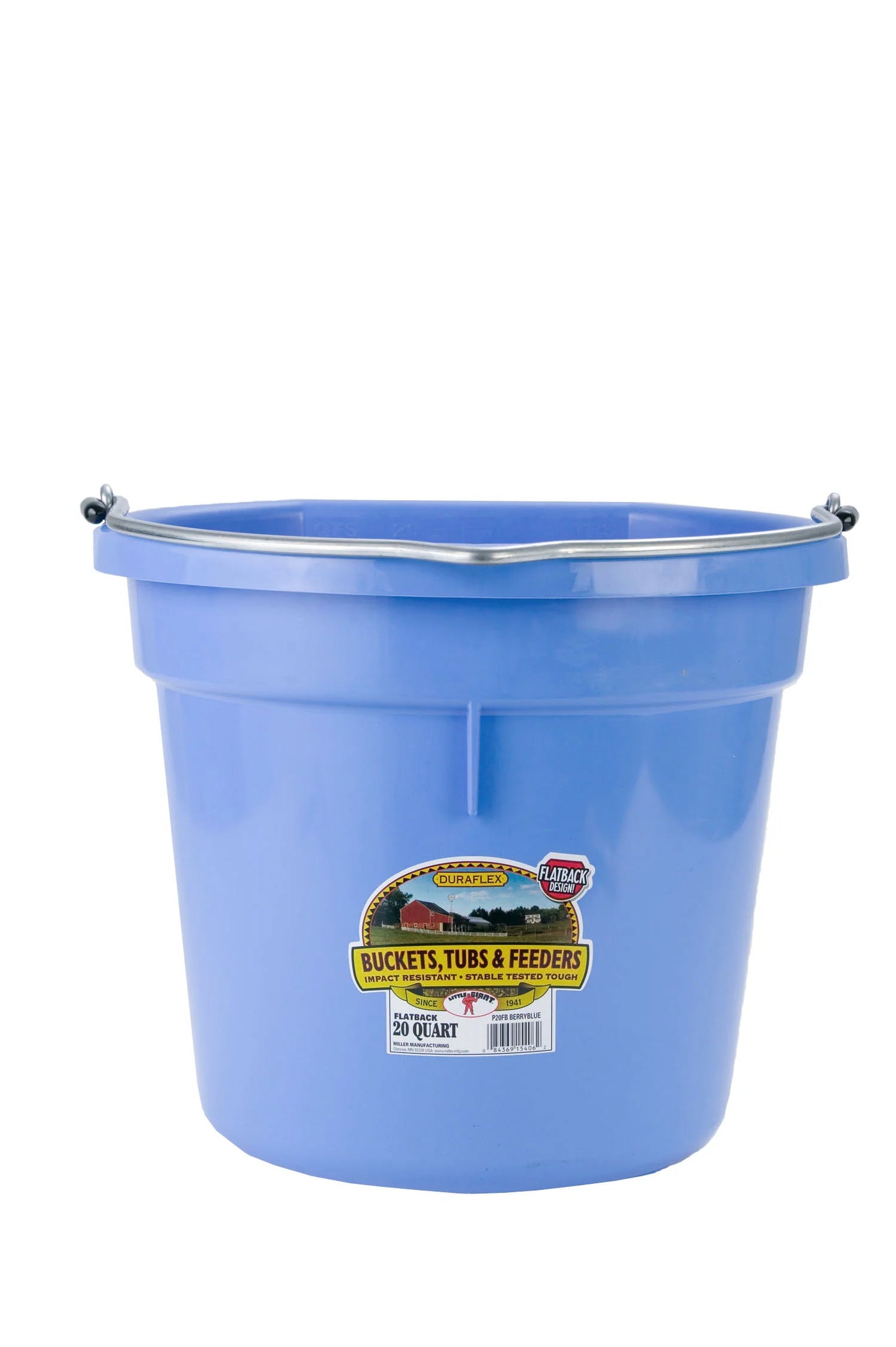 DuraFlex Bucket - Flat Back - 20 Quart - Berry Blue