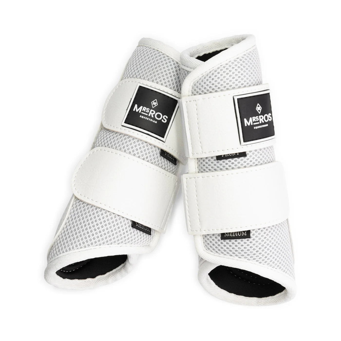 MRS. ROS EQUESTRIAN NEOPRENE SPLINT BOOTS - PERFORMANCE WHITE -  Cob Front