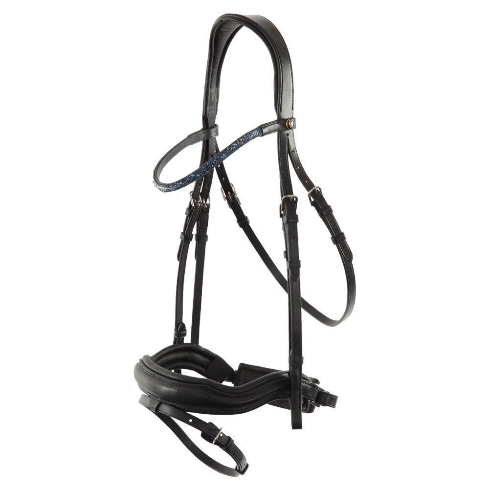 BR  Anatomical Newcastle Bridle - Black/Silver - Full