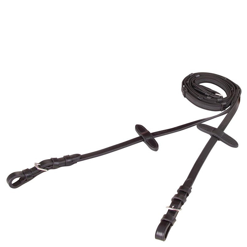 BR Premiere non-slip web reins - Black - Pony