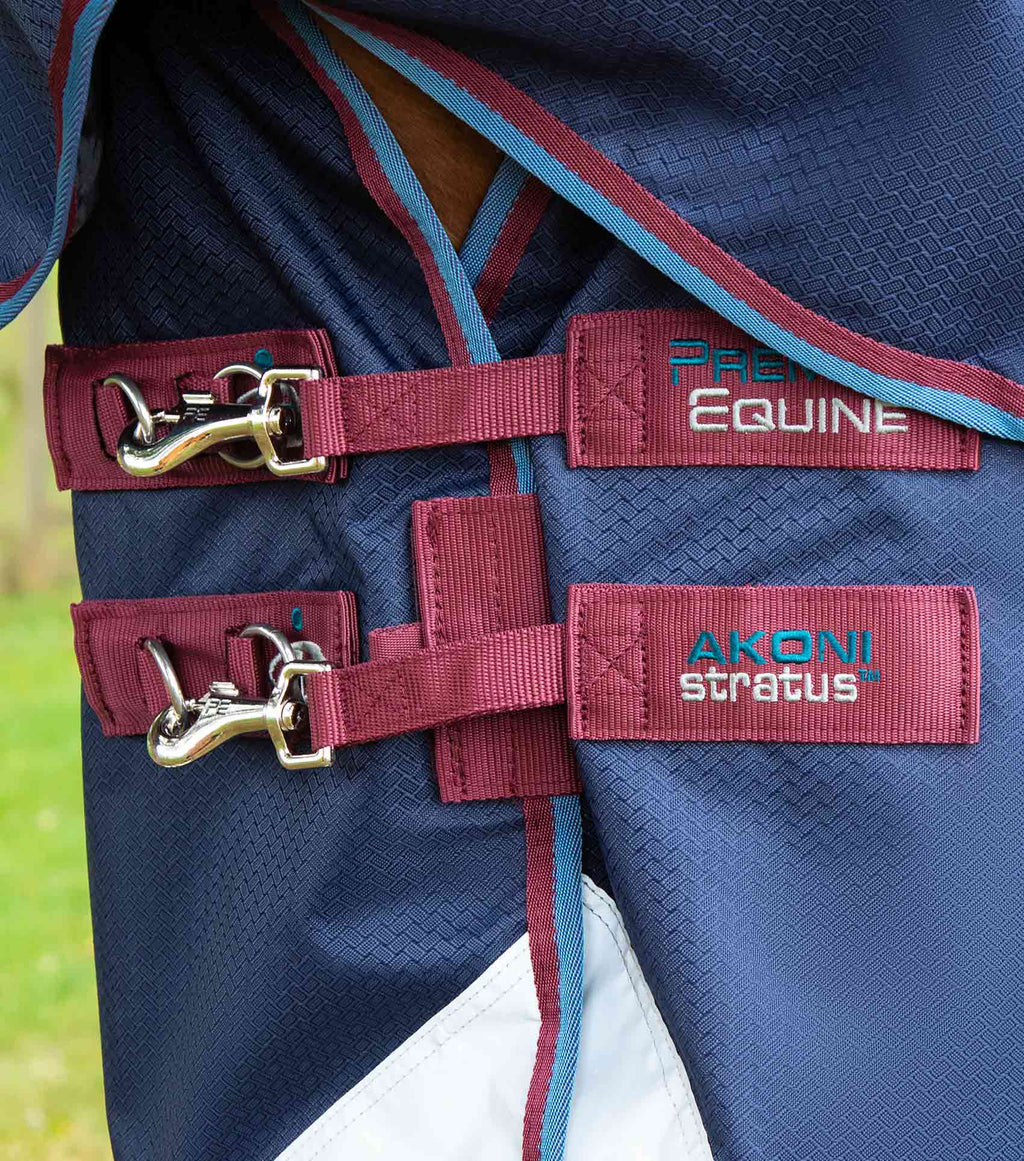 Premier Equine Akoni 0g Turnout Rug with Classic Neck Cover - Navy