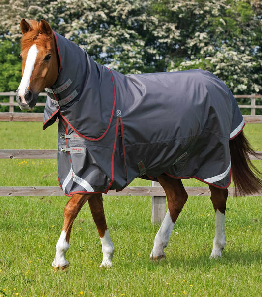 Premier Equine UK Buster 150g Turnout Rug with Classic Neck Cover - Grey