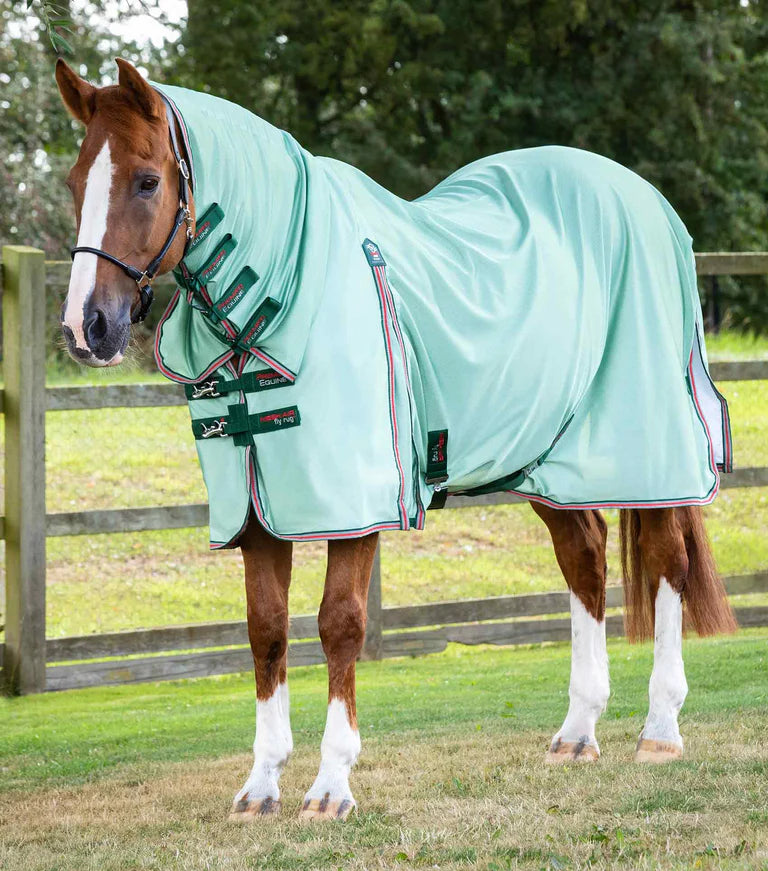 Premier Equine UK Combo Mesh Air Fly Rug with Surcingles - Mint Green