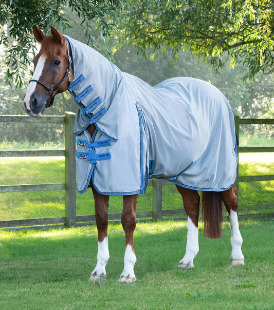 Premier Equine UK Combo Mesh Air Fly Rug with Surcingles - Blue