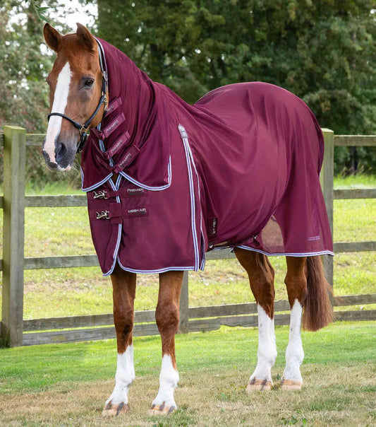 Premier Equine UK Combo Mesh Air Fly Rug with Surcingles - Wine